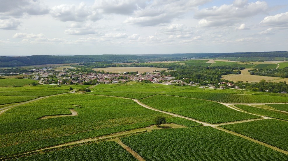 vue aérienne du village Celles sur Ource